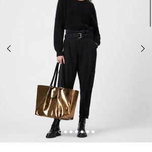 All saints large east west leather tote bag